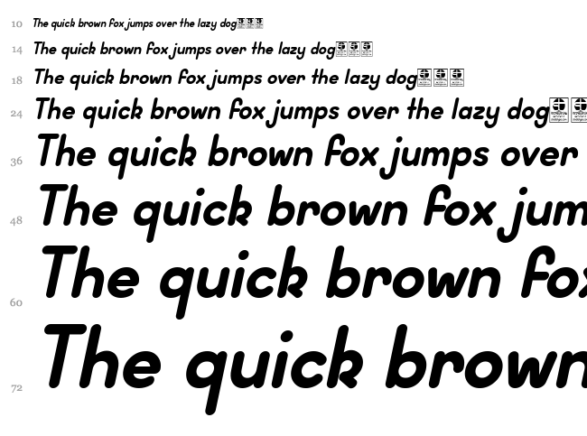 Wida Round font waterfall
